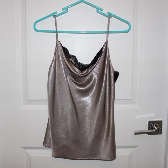 Zara Metallic Silk Top - Picture 1 of 3